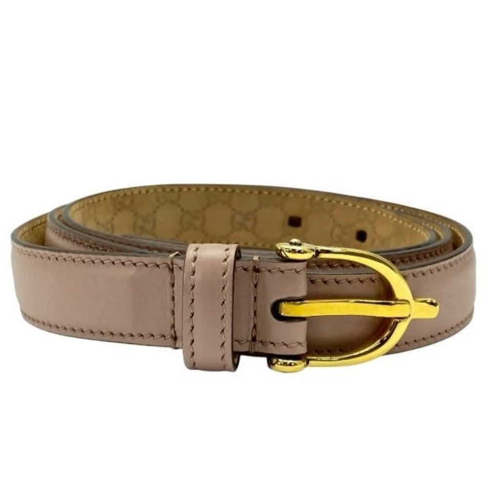 Gucci Belt Thin Belt Accessories Small Leather Pink Beige - Picture 1 of 9